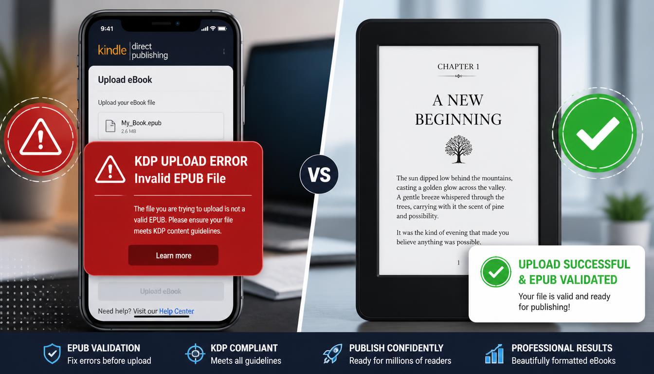 Fix epub validation errors by using Trriomarketers professional book format service
