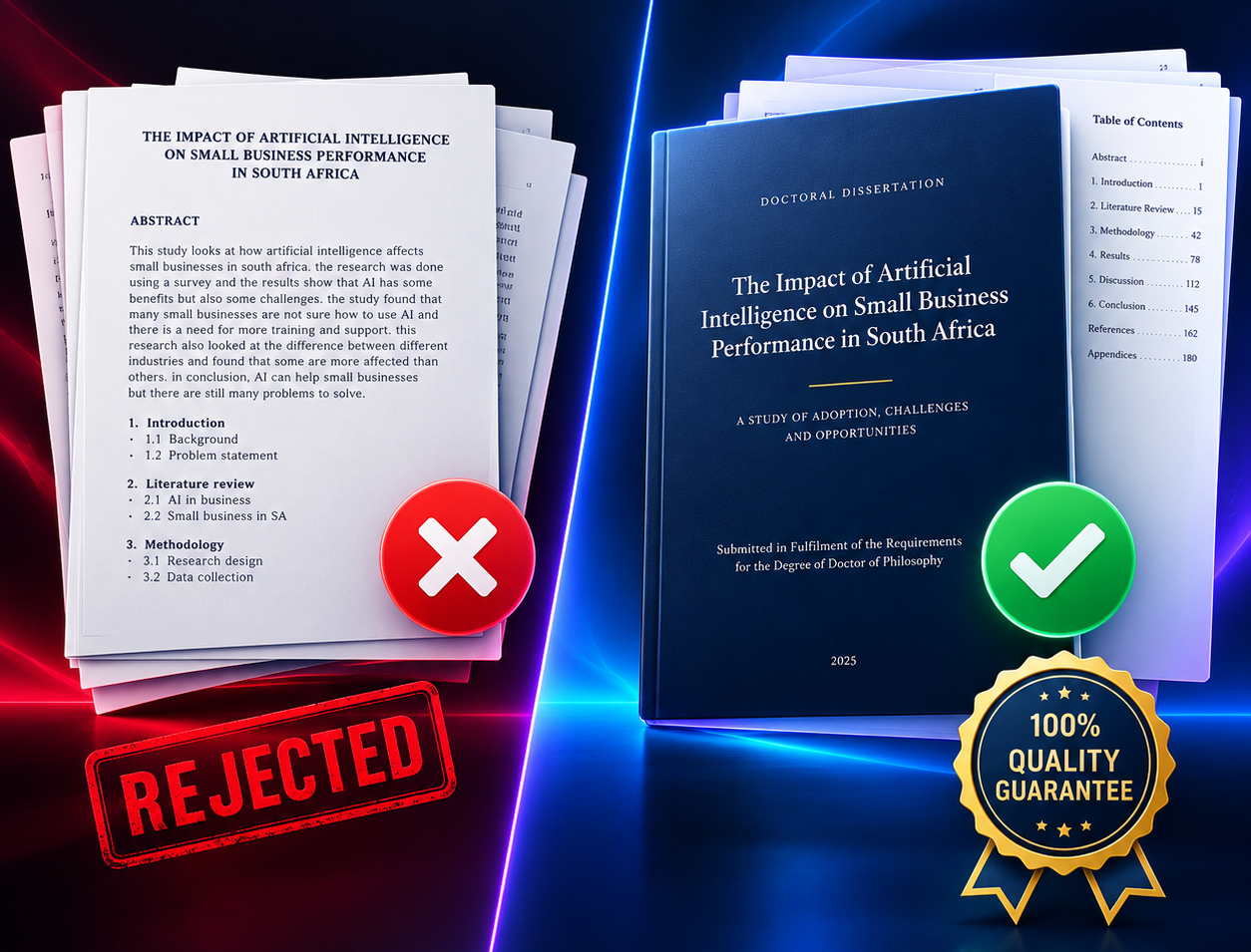 Before and after dissertation formatting services